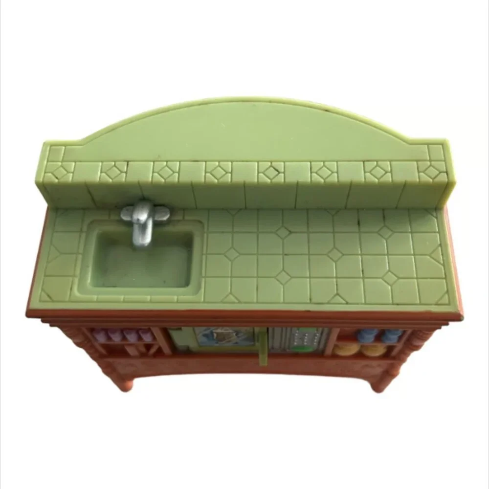 Fisher Price Loving Family Dollhouse Premium Brown Kitchen Sink Microwave